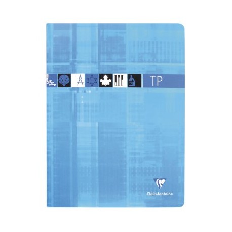 Cahier TP Travaux Pratiques 24x32cm 80 pages Uni + Grands Carreaux