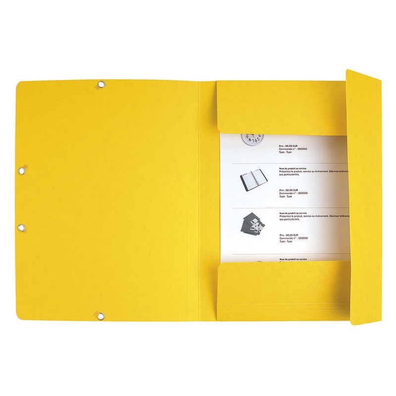 Chemise à élastiques avec 3 rabats en carton épais, format A4