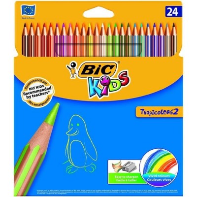 Crayons de couleur Etui de 24 - BIC Tropicolors 2