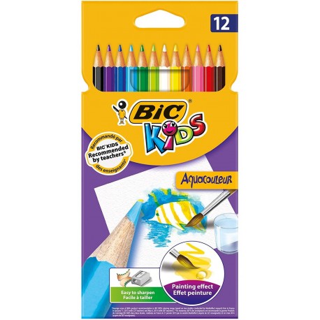 Crayons de couleur Aquarelle Etui de 12 - BIC AquaCouleur
