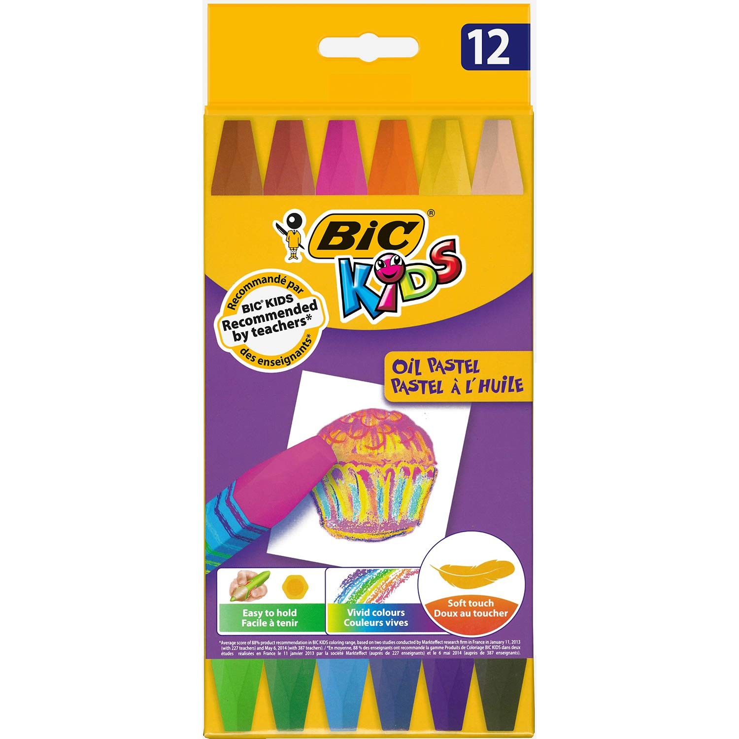 Ens. 12 crayons de couleurs Pastel