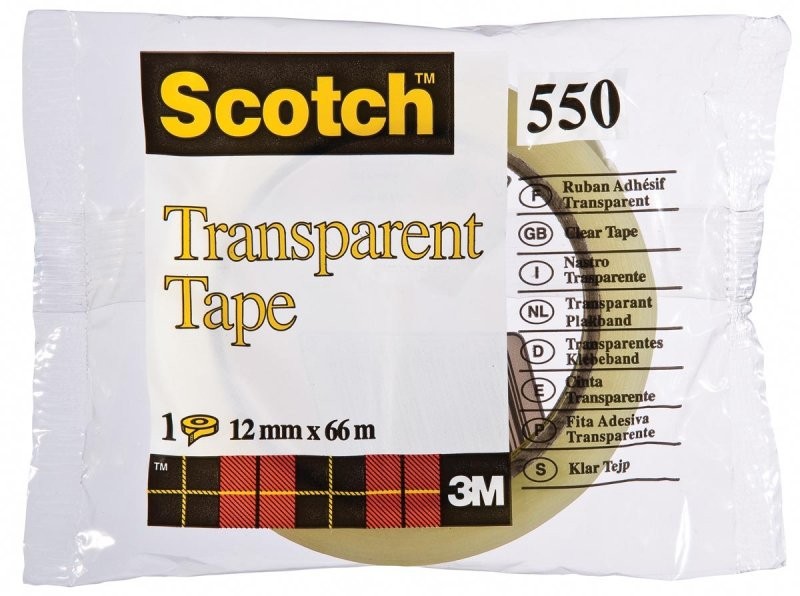 Scotch Ruban adhésif Transparent Rouleau 12 mm x 66 m Diamètre