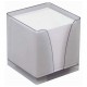 Bloc Cube Mémo Transparent avec Papier Blanc 90g - 9 x 9 x 7,5 cm - 590 feuilles