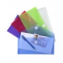 Mini-pochettes enveloppes plastique couleurs transparent Paquet de 5 - 25 x 13,5 cm