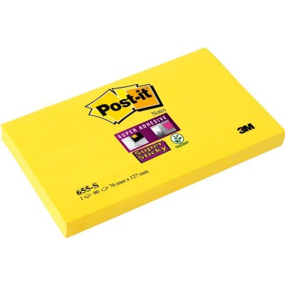 Post-it Notes Jaune Jonquille 76 x 127 mm - 1 bloc de 90 Super Sticky
