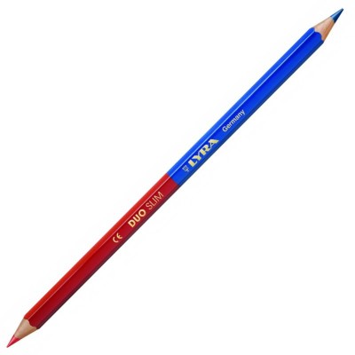 Crayon Bicolore Lyra Duo Slim  2 couleurs Bleu Rouge