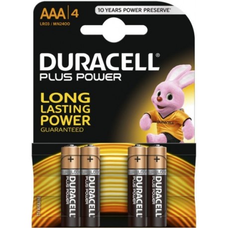 Pile AAA LR03 MN2400 1.5 V Duracell Plus Power Pack de 4 Piles