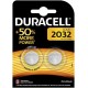 Pile bouton 2032 3V Duracell Pack de 2
