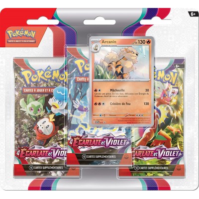 Pokémon Pack 3 boosters - Ecarlate et Violet EV01 - ARCANIN